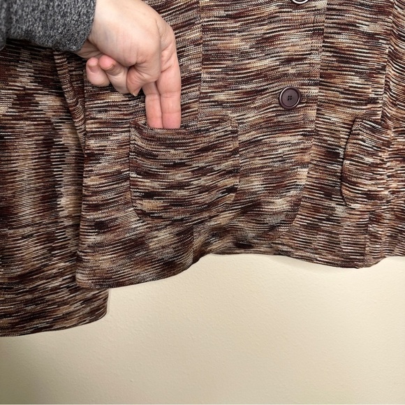 Magaschoni 100% Silk Heavyweight Knit Blazer in Space Dye Neutral Size XL - Picture 5 of 9